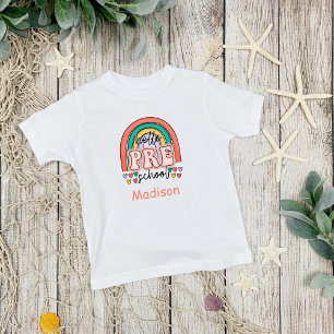 Personalized Hello Pre-School Rainbow Hearts Toddler T-shirt