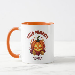 Personalized Hello Pumpkin Halloween Daughter Gift Mug
