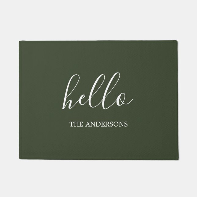 Personalized Hello with Name Door Mat (Front)