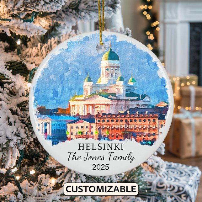 Personalized Helsinki Ornament, Finland Ceramic Ornament (Creator Uploaded)