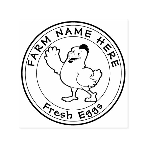 Personalized Hen Lays Eggs Fresh Family Farm Self_inking Stamp