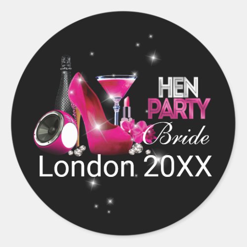 Personalized Hen Party Bachelorette Party Classic Round Sticker