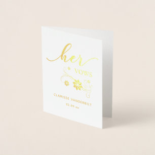 Personalized Her Wedding Vows Foil Card