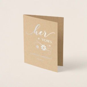 Personalized Her Wedding Vows Foil Card