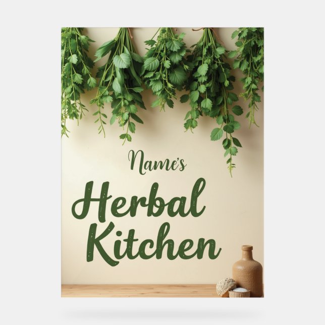 Personalized Herbal Kitchen Farmhouse Décor Acrylic Sign (Front)