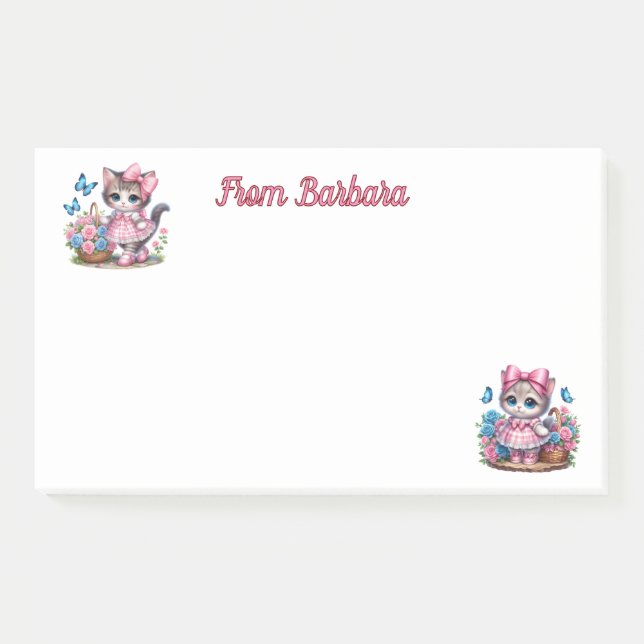 Personalized Here Kitty Post-it Notes (Front)