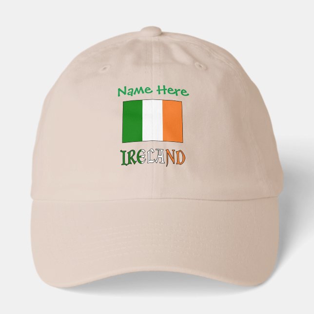 Personalized Heritage Ireland Flag Hat (Front)