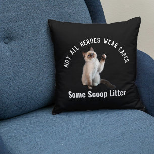 Personalized Hero Cat Dad Father's Day Gift Funny Throw Pillow