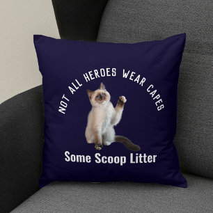 Personalized Hero Cat Dad Father's Day Gift Funny Throw Pillow