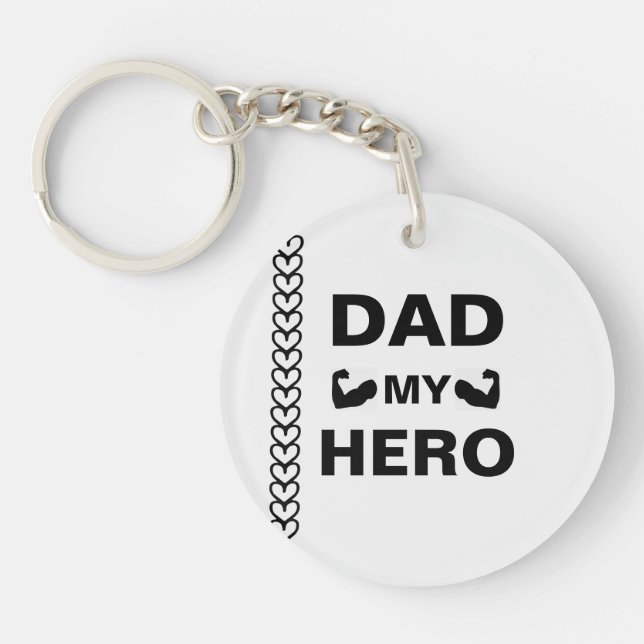 Personalized Hero Dad Keychain – Gift from Kids (Front)