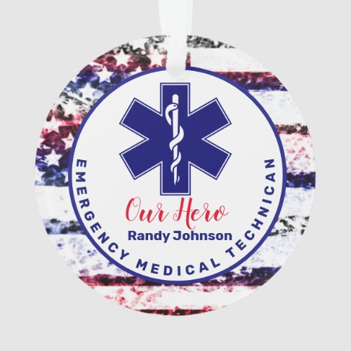 Personalized Hero EMS Star Life Logo Ornament