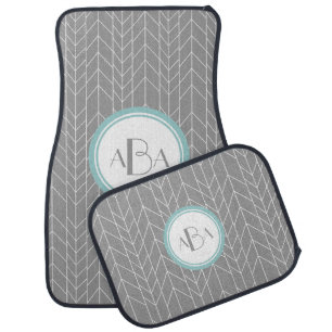 Personalized Herringbone Pattern Floor Mats