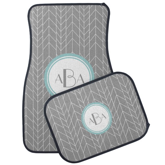 Personalized Herringbone Pattern Floor Mats (Set)