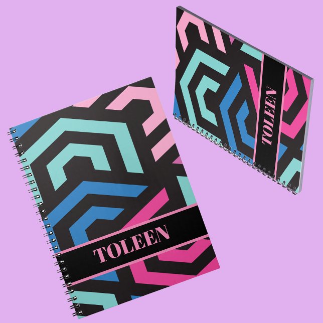 Personalized Hexagon Geometric Pattern           Notebook (Creator Uploaded)
