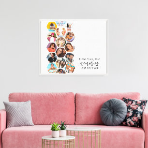 Personalized Hexagon Photo Memories Canvas Print