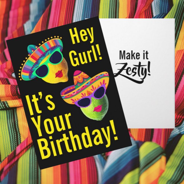 Personalized Hey Gurl Funny Lemon Lime Card (Personalize it!)