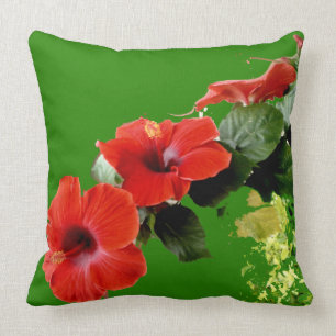Personalized Hibiscus Flower Garden Pillow