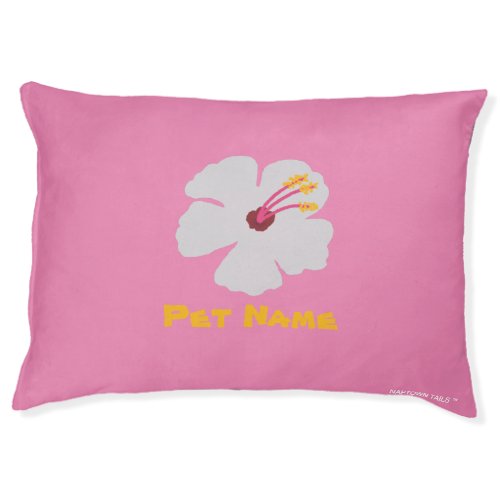 Personalized Hibiscus in the Pink Dog Bed