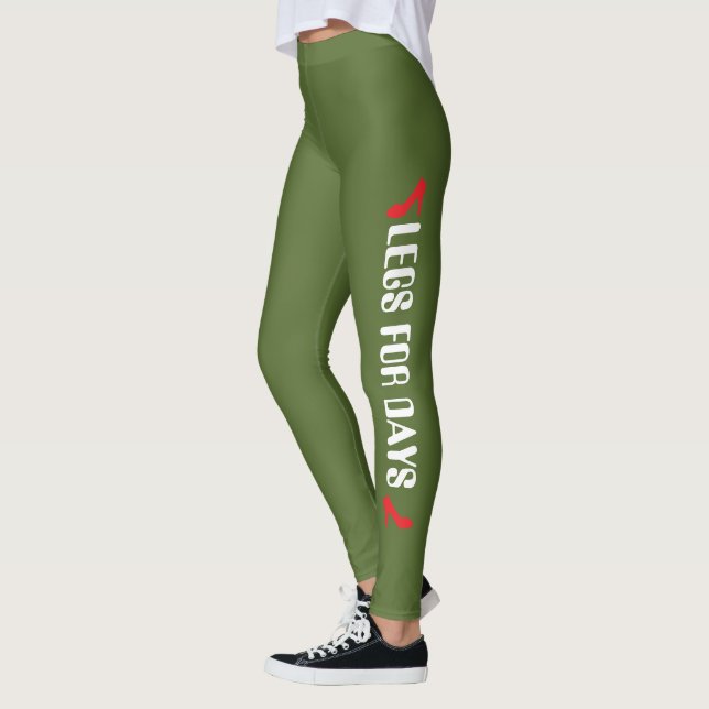Personalized High Heel Quote Green Leggings (Left)