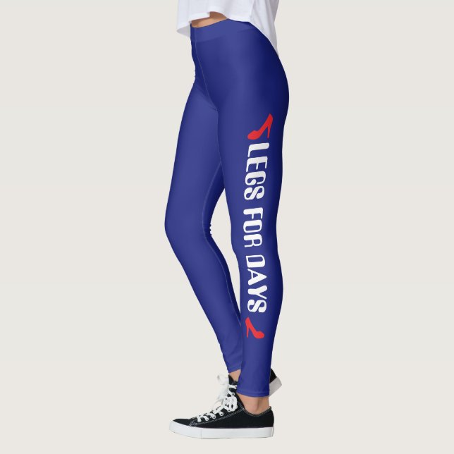 Personalized High Heel Quote Navy Blue Leggings (Left)