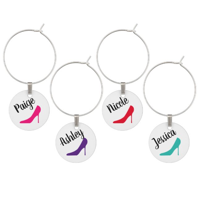 Personalized high heels stiletto shoe ladies nigh wine charm (Staggered)