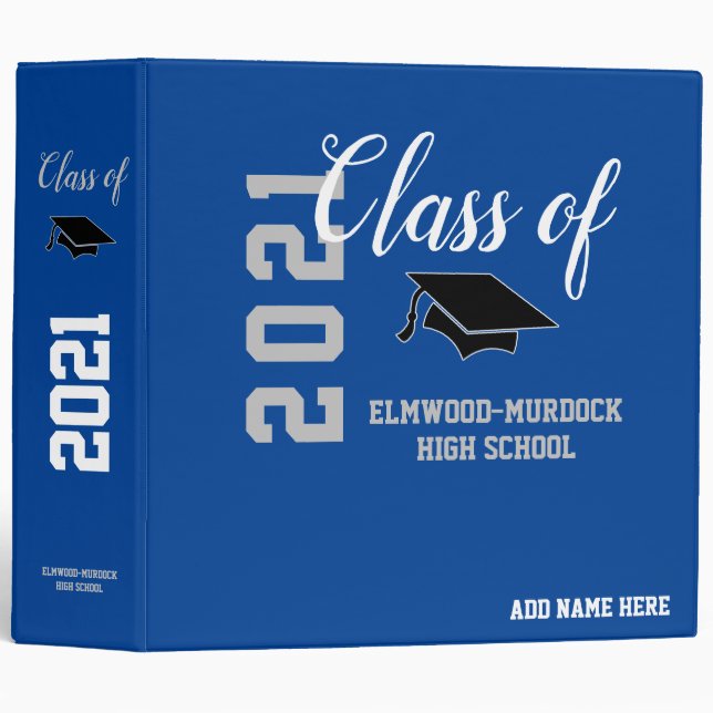 Personalized High School Album | Senior Class 2021 3 Ring Binder (Front/Spine)