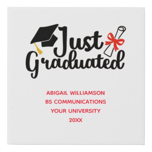 Personalized High School College Graduation  Faux Canvas Print