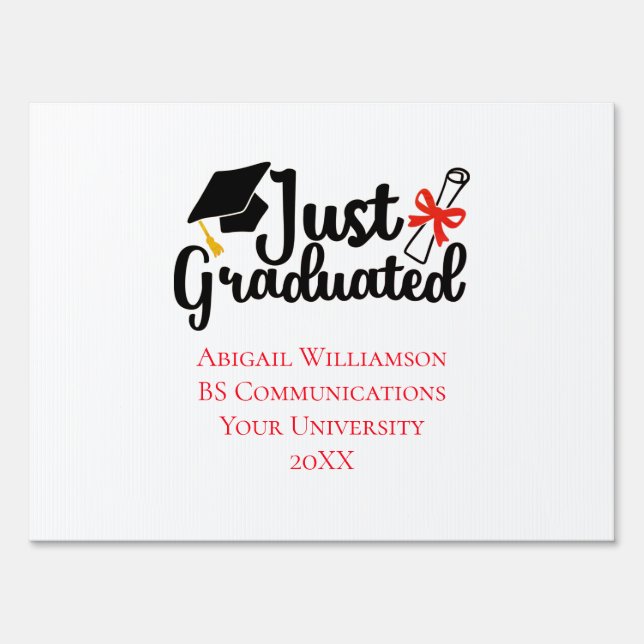 Personalized High School College Graduation Yard Sign (Front)