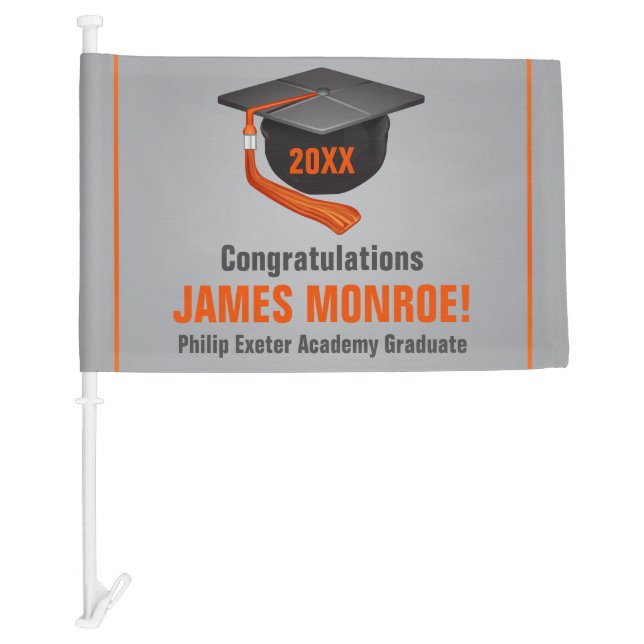 Personalized High School Graduation Cap Car Flag (Front)