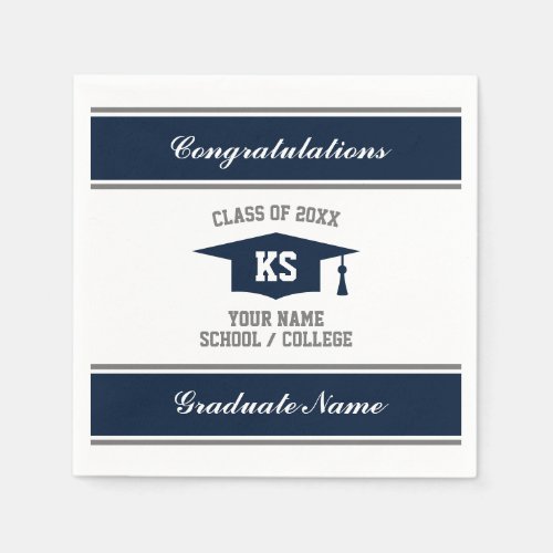 Personalized High School graduation party napkins