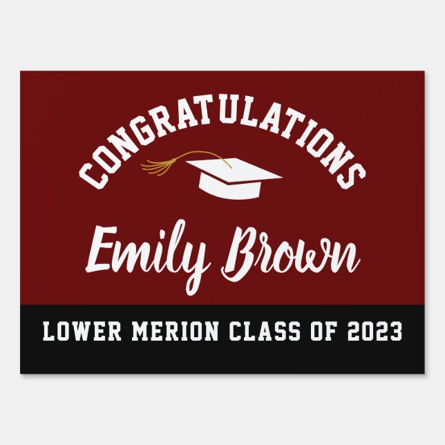 Personalized High School Graduation Yard Sign (Front)