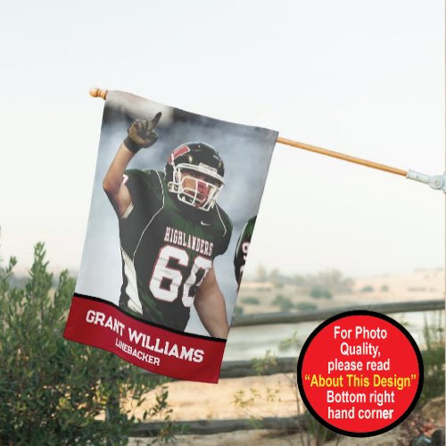 Personalized High School or College Football  House Flag