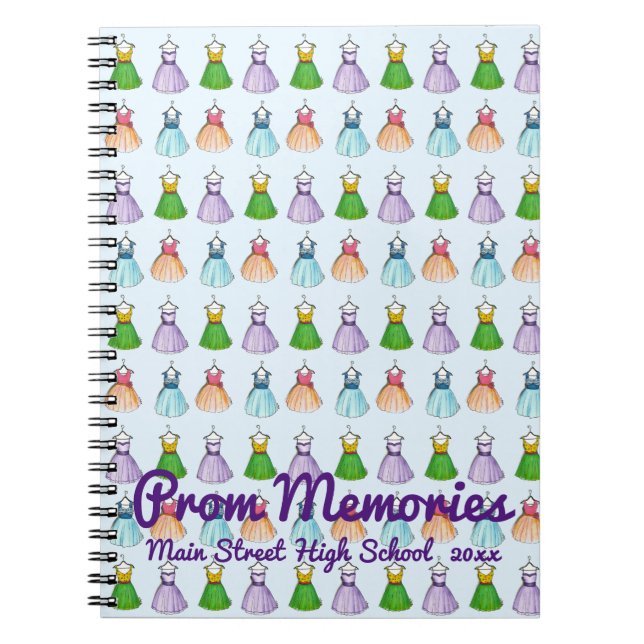Personalized High School Prom Favor Dress Fashion Notebook (Front)