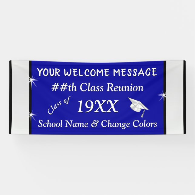Personalized High School Reunion Banner Any COLORS (Horizontal)