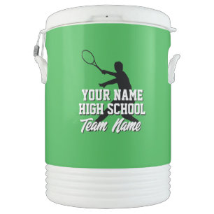 Personalized high school tennis team beverage cooler