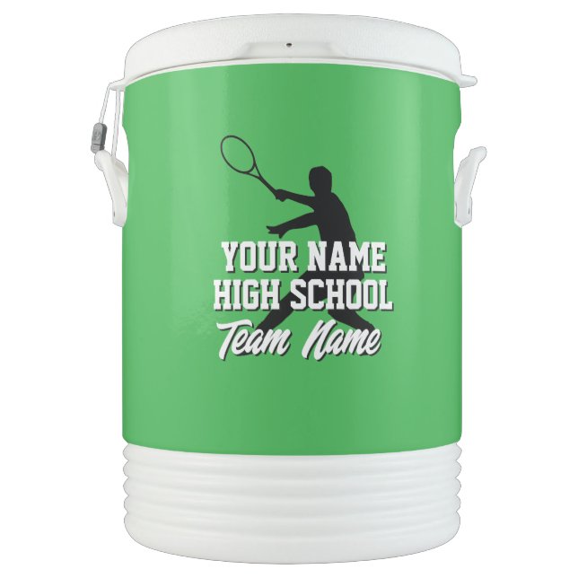 Personalized high school tennis team beverage cooler (Back)