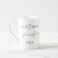 Personalized high tea bridal shower guest flower