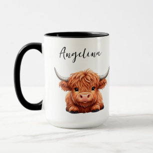 Personalized Highland Cow Cute Farm Animal Mug