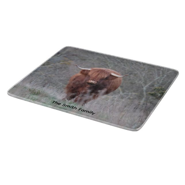 Personalized Highland Cow Cutting Board (Corner)