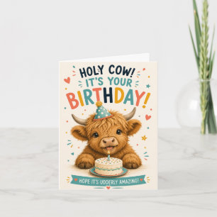 Personalized Highland Cow Funny Birthday Card