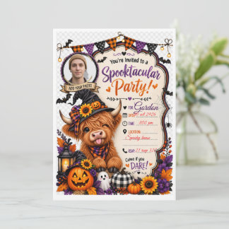 Personalized Highland Cow Halloween Party Invitati Invitation
