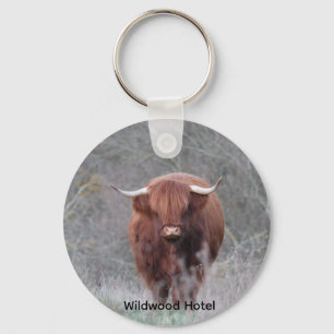 Personalized Highland Cow Key Ring
