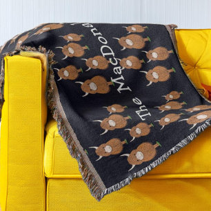 Personalized Highland Cow Throw Blanket