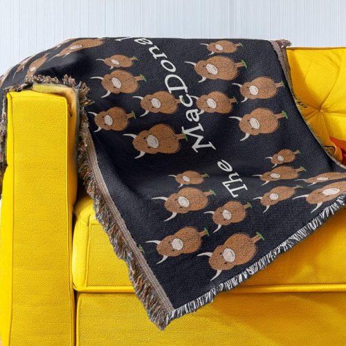 Personalized Highland Cow  Throw Blanket