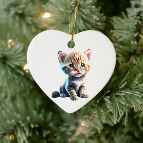 Personalized Highlander Kitten Ceramic Ornament