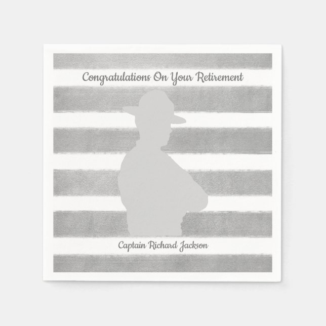 Personalized  Highway Patrol Retirement Party Paper Napkins (Front)