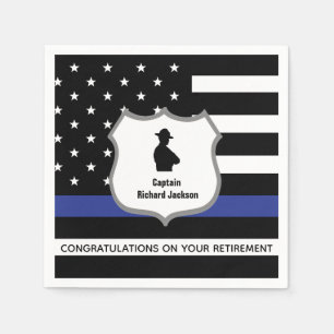 Personalized Highway Patrolman Flag Retirement Napkins