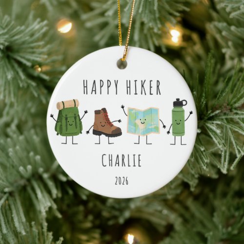 Personalized Hiking Christmas Ornament