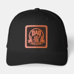 Personalized Hiking Dad Backpack Adventure Leather Patch Hat