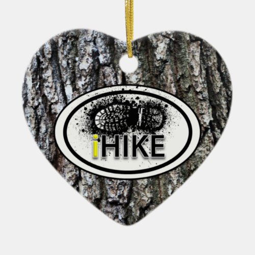 Personalized Hiking iHIKE Heart Ornament